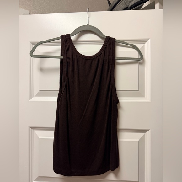 SET Active Brown Ribbed Cropped Top - Picture 2 of 3